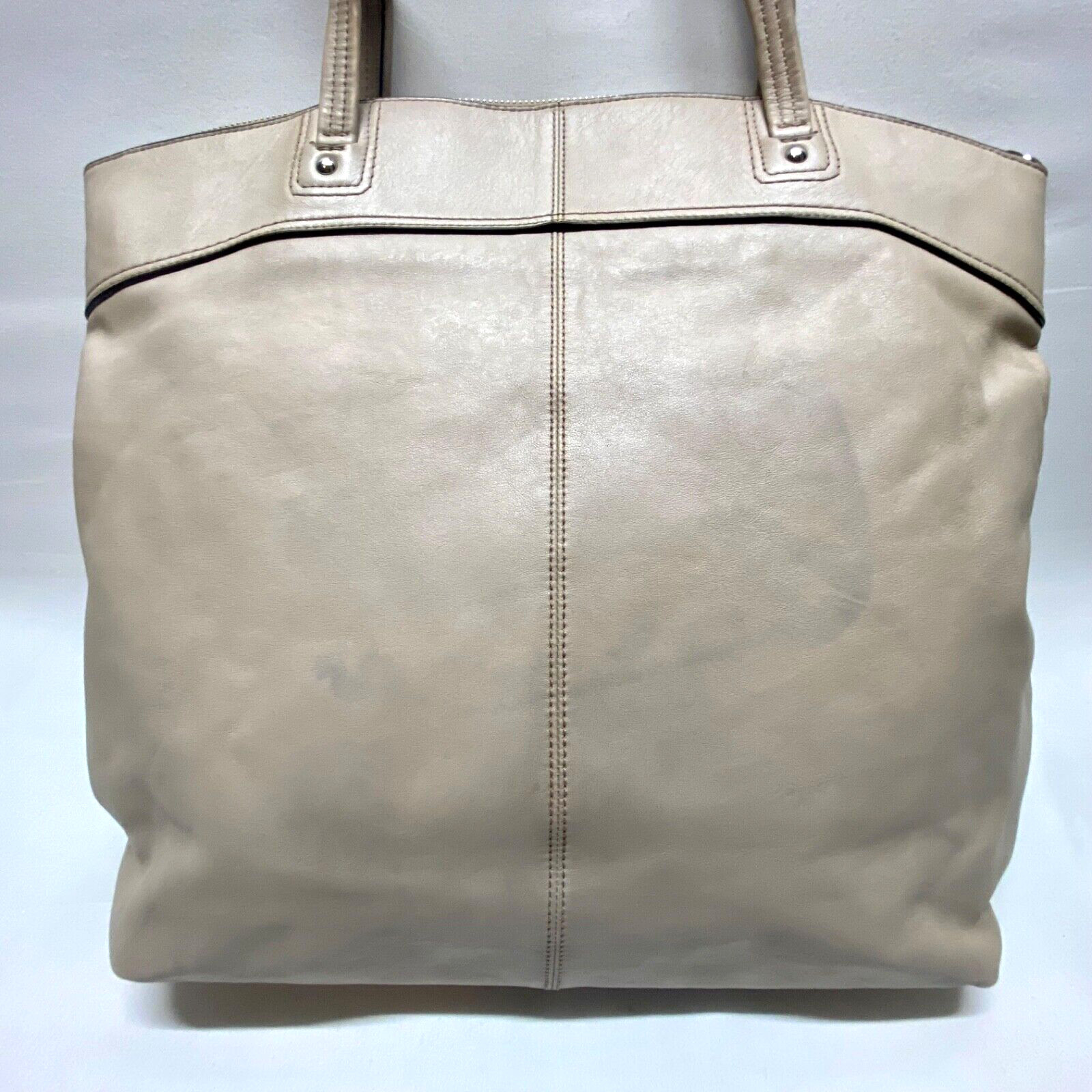 Coach Laura Signature Embossed Large Leather Tote F18336 Taupe