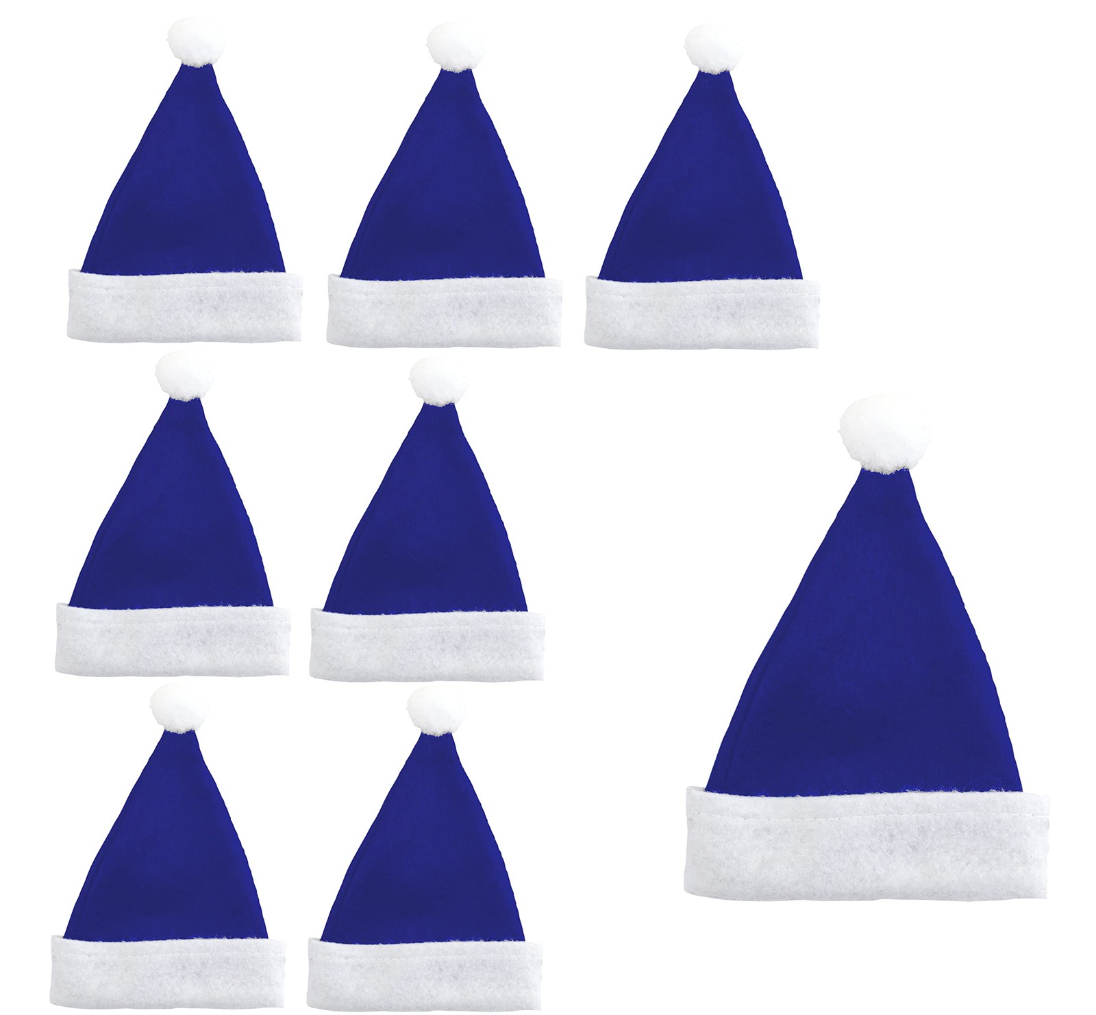 Iconikal 12-Pack Mini Felt Santa Hats Blue 4.5×6-Inch Plush 12-Pack, Ble