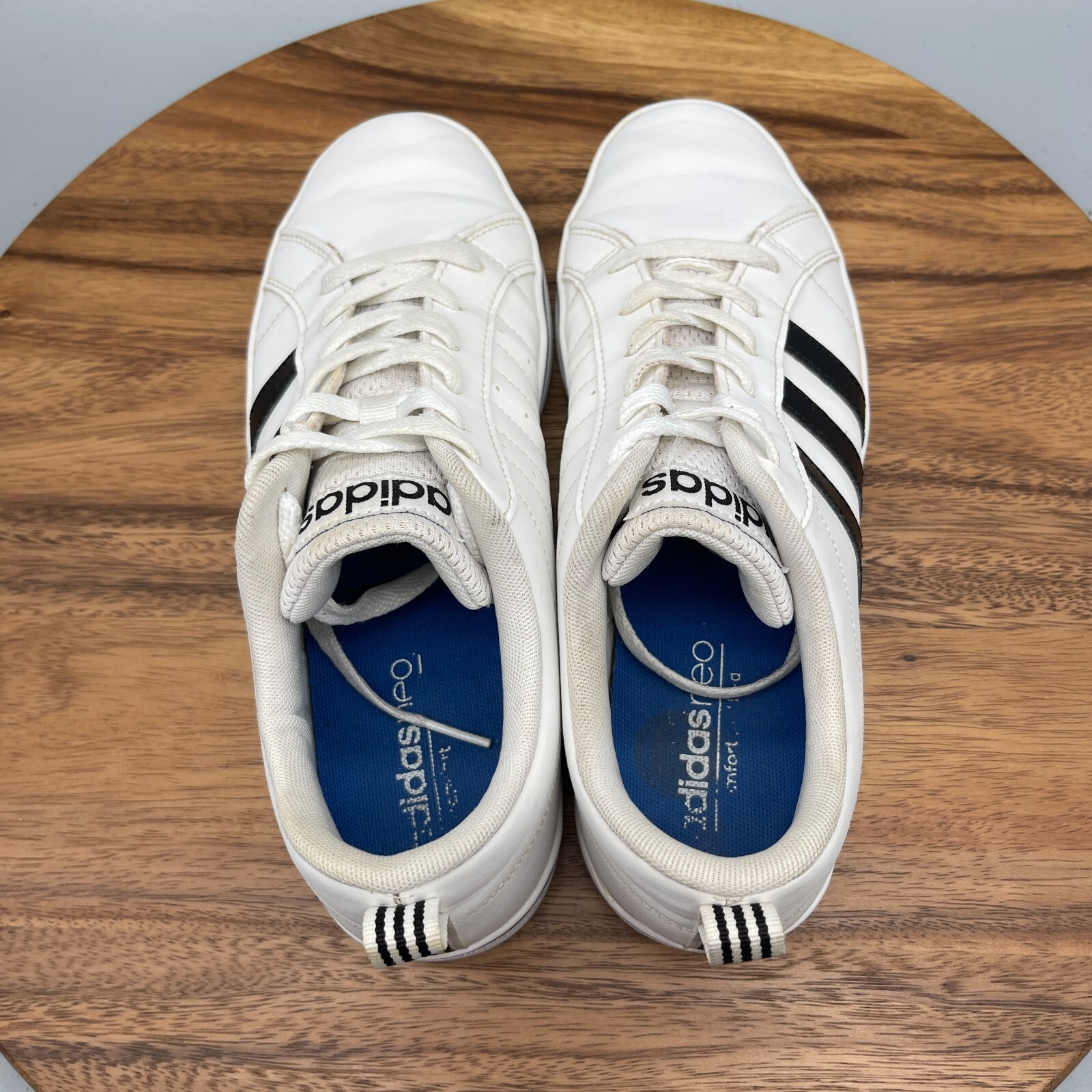 Adidas VS Pace Cloud Shoes Mens Size 8 White Leather Casual Comfort Sneakers