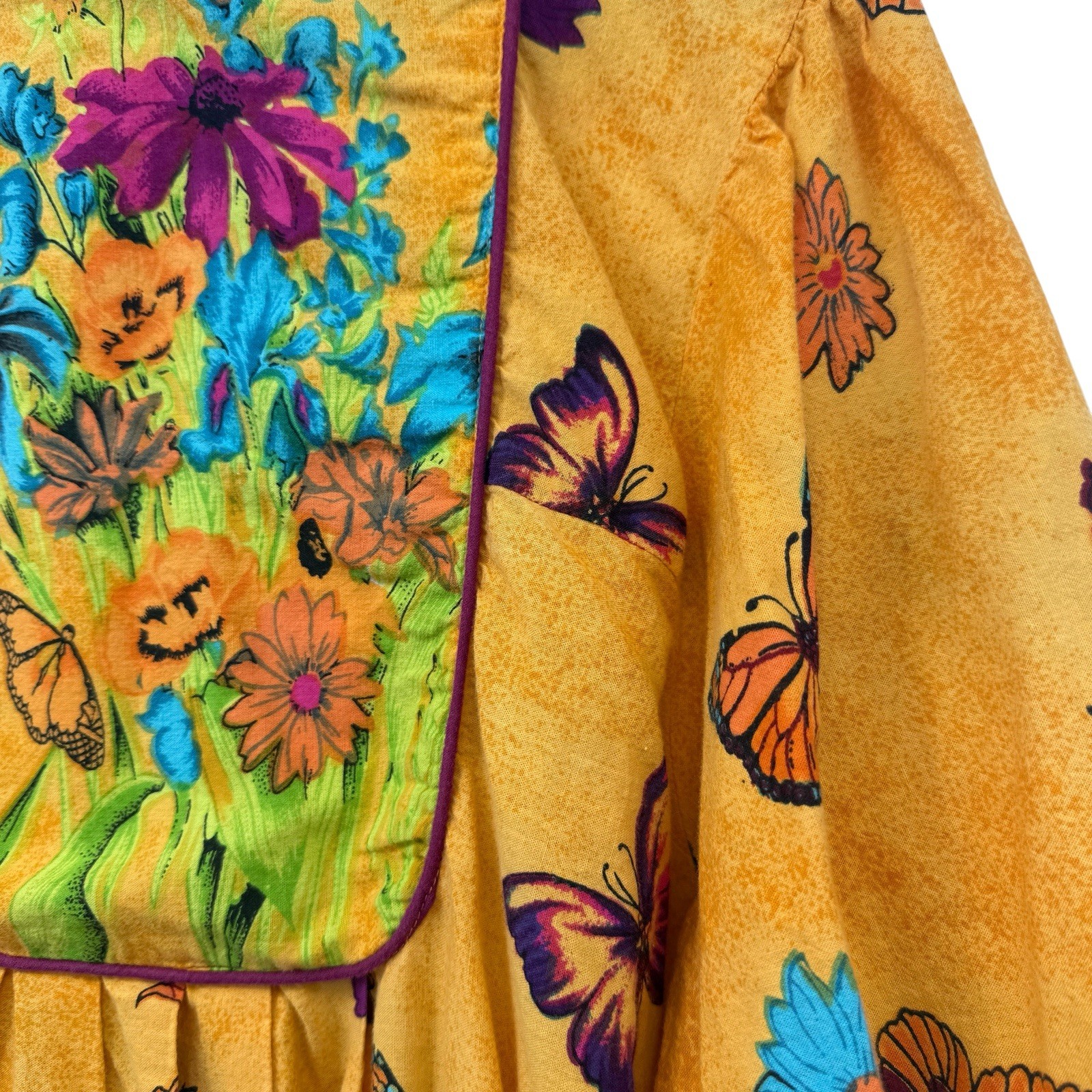 Only Necessities Muumuu House Dress 2X Butterfly Floral 100% Cotton Cafton 90’s