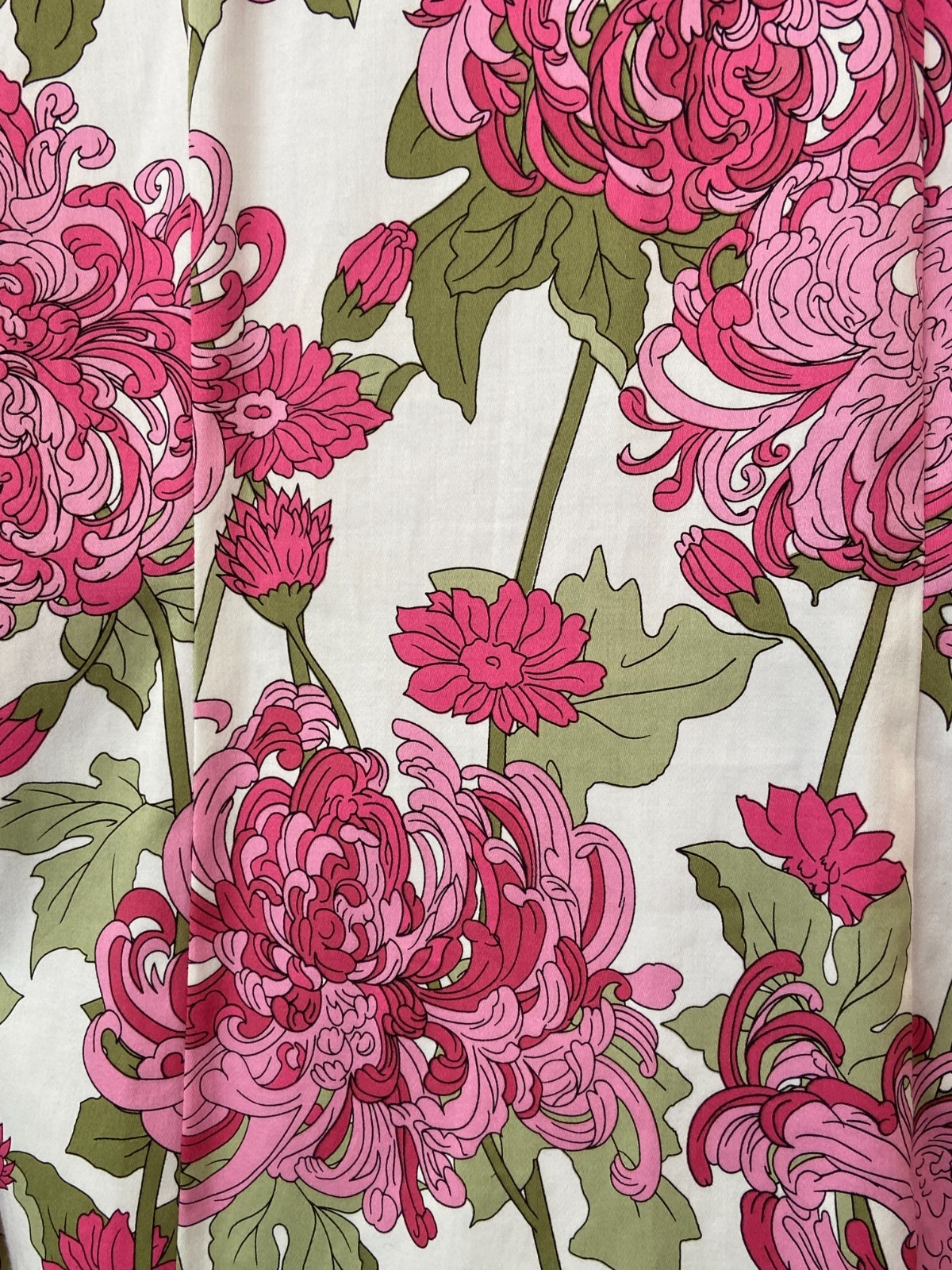 Talbots Blouse Top Button Down Front Bright Pink Floral French Cuffs Sz 4 Petite