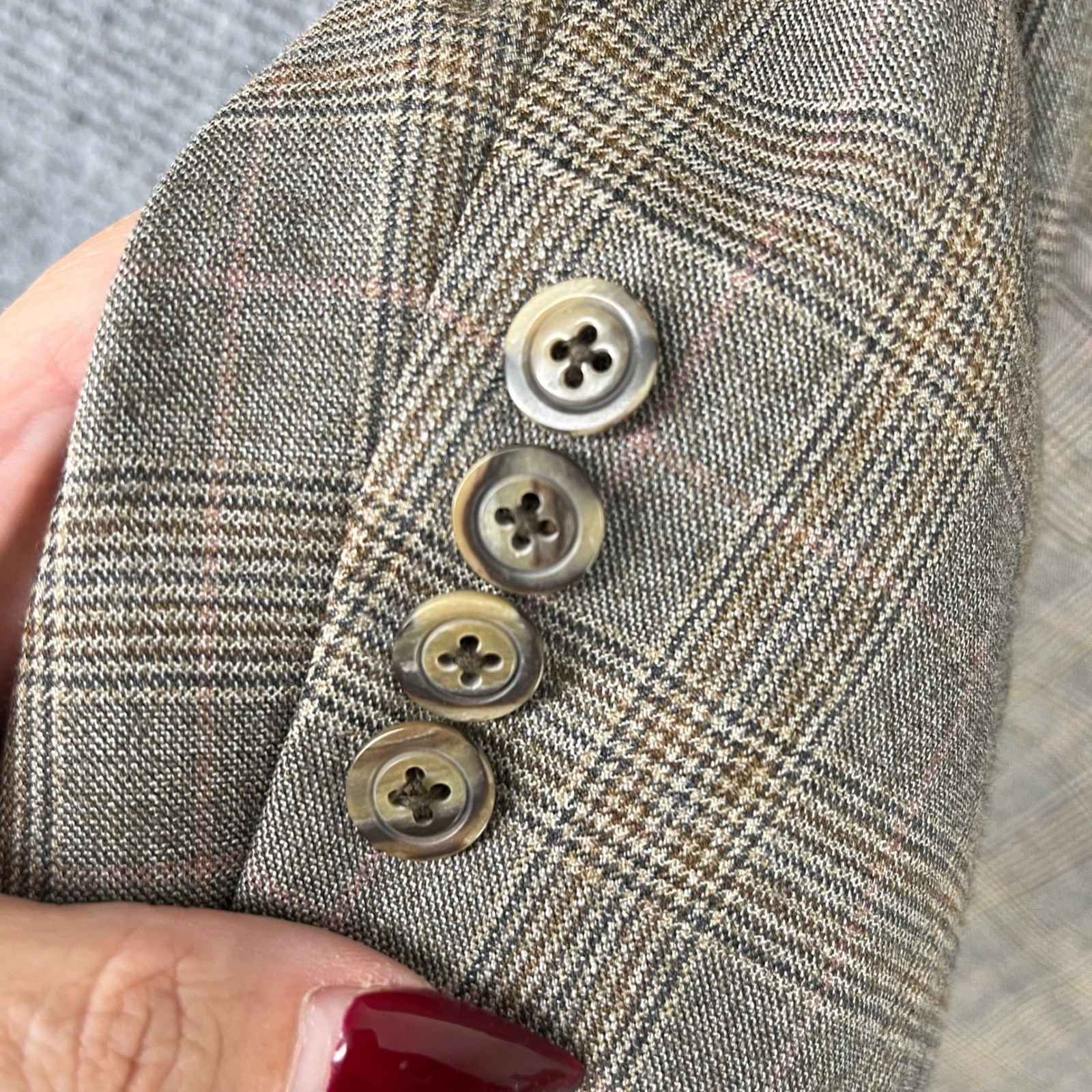Samuelsohn Sport Coat Blazer 52L E.Thomas Wool Cashmere Glen Plaid Suit Jacket