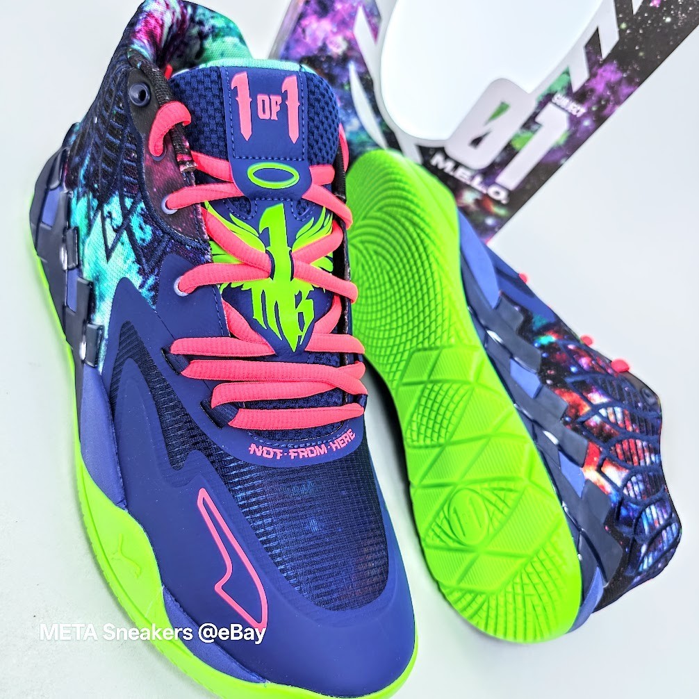 Puma MB.01 US 14 Men’s Blue Green Galaxy Basketball LaMelo Ball 376677 07 NIB