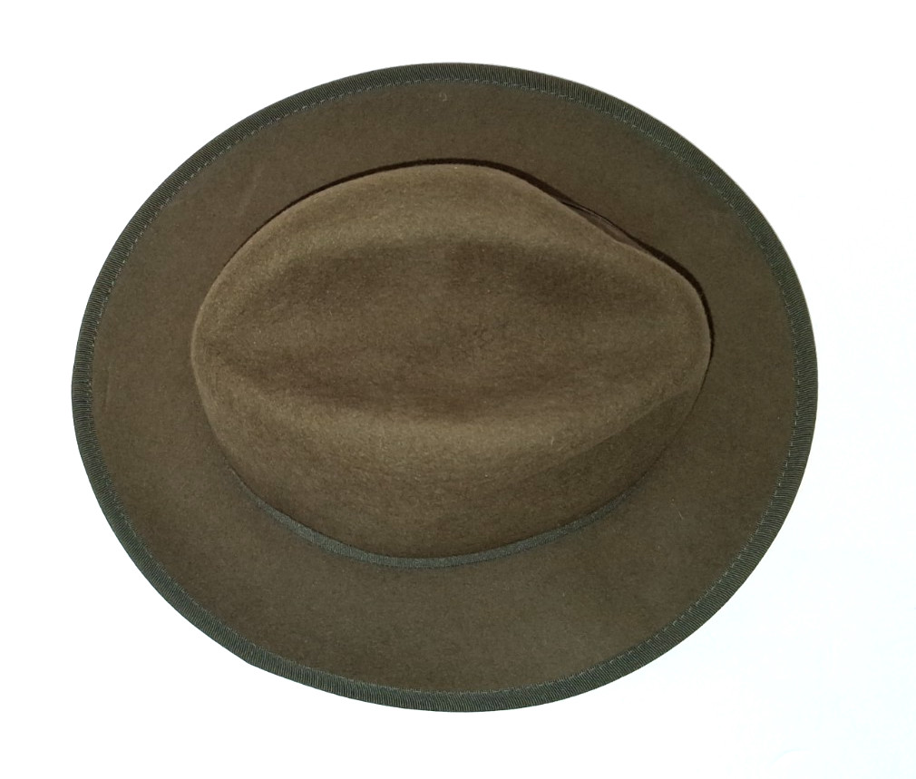 Bruno Capelo Fedora Hat Medium Princeton Collection Sage Green Australian Wool