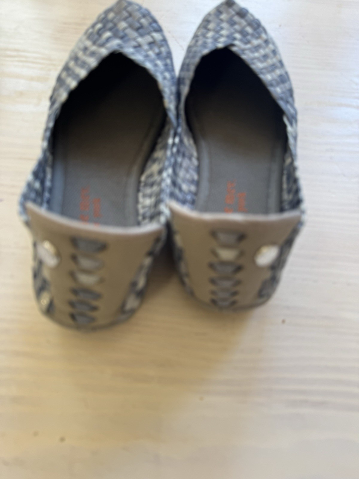 Bernie Mev Catwalk Blue & Metallic Silver Woven Ballet Shoes Sz 38