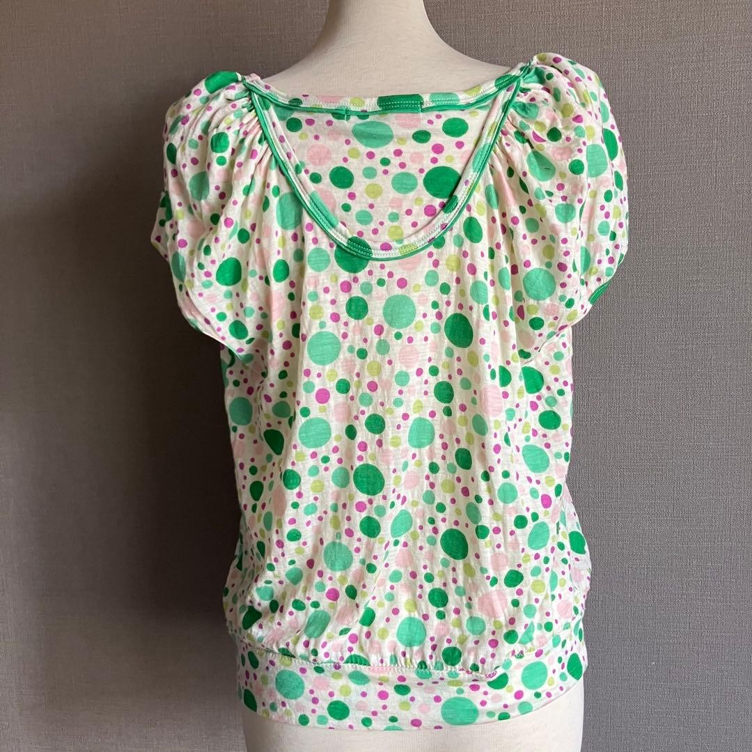 Tsumori Chisato Dot Pattern Round Neck Blouse Size 2/M Lightweight Casual