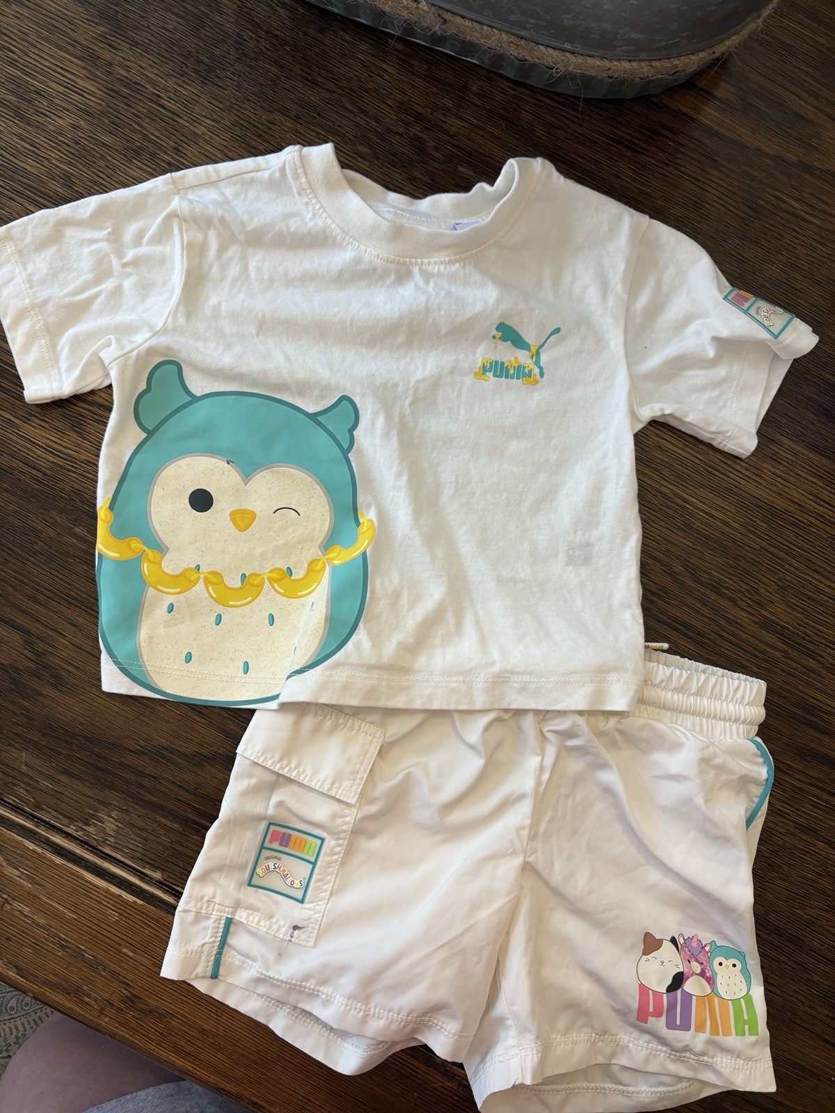 PUMA x Squishmallows Unisex Toddler 2T 2pc T-Shirt & Shorts Set White