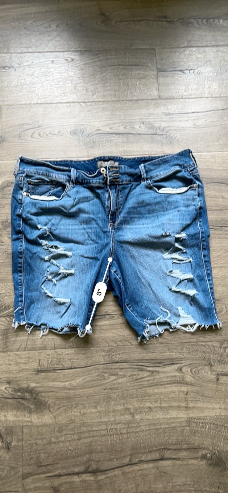 Torrid Jegging Bermuda Shorts Plus Size 2 Blue Denim Mid Rise 8in Pockets