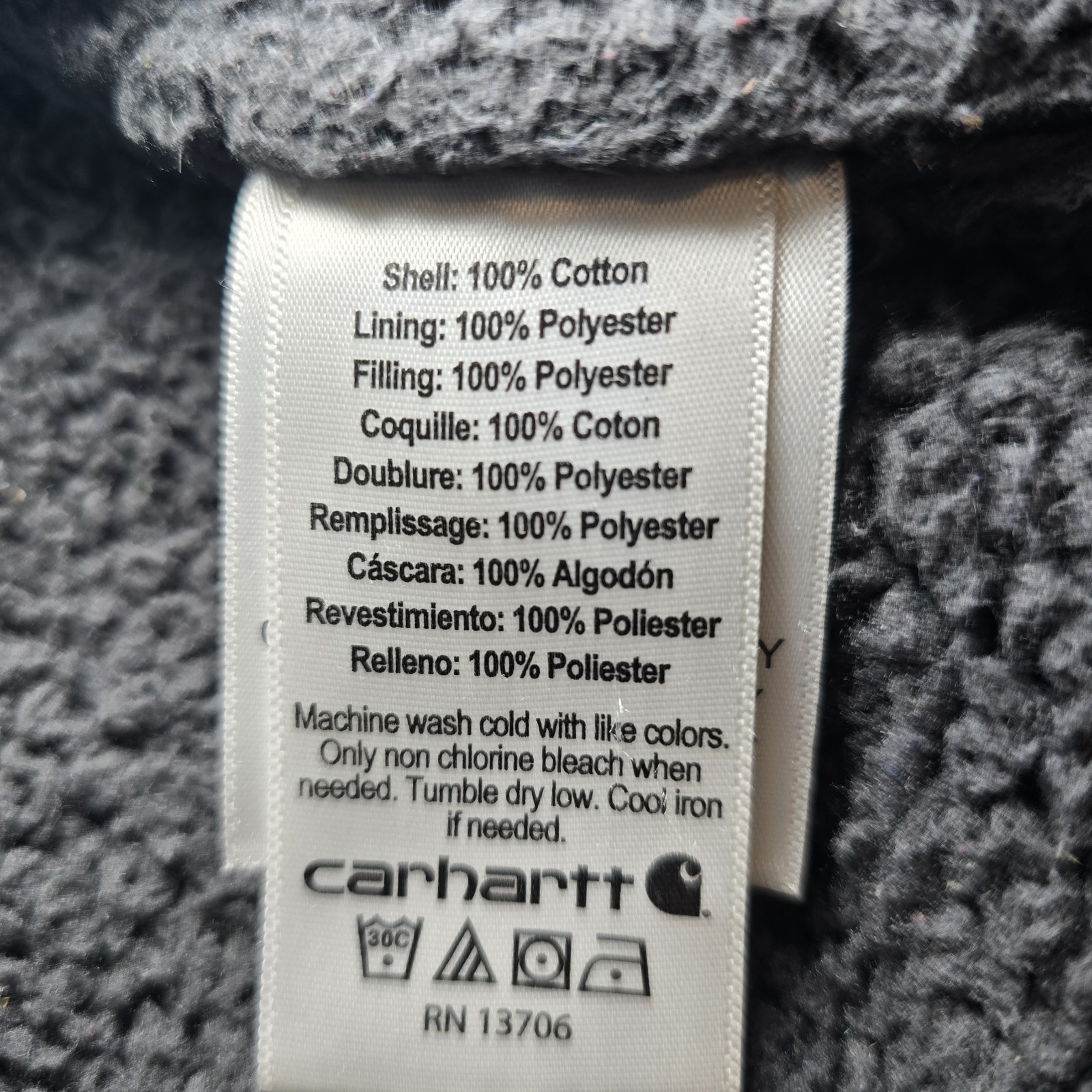 Carhartt Kids S 7/8 Sherpa Lined Sierra Jacket Blue Jul 2020 CP9564 Distressed