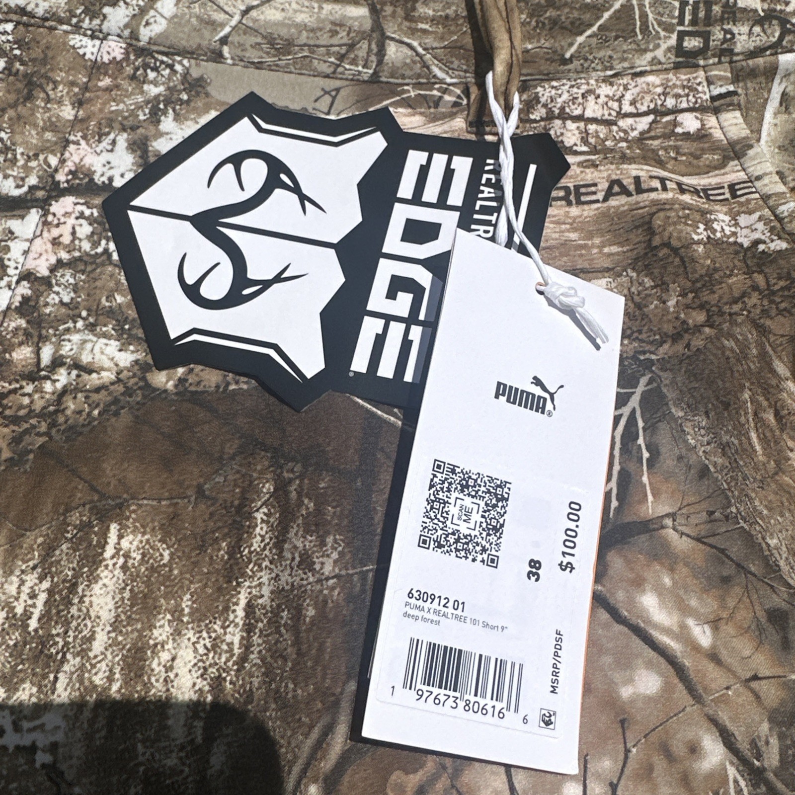 Puma x REALTREE 101 Short 9″ Deep Forest Camo Golf Performance Men’s 38 NWT $100