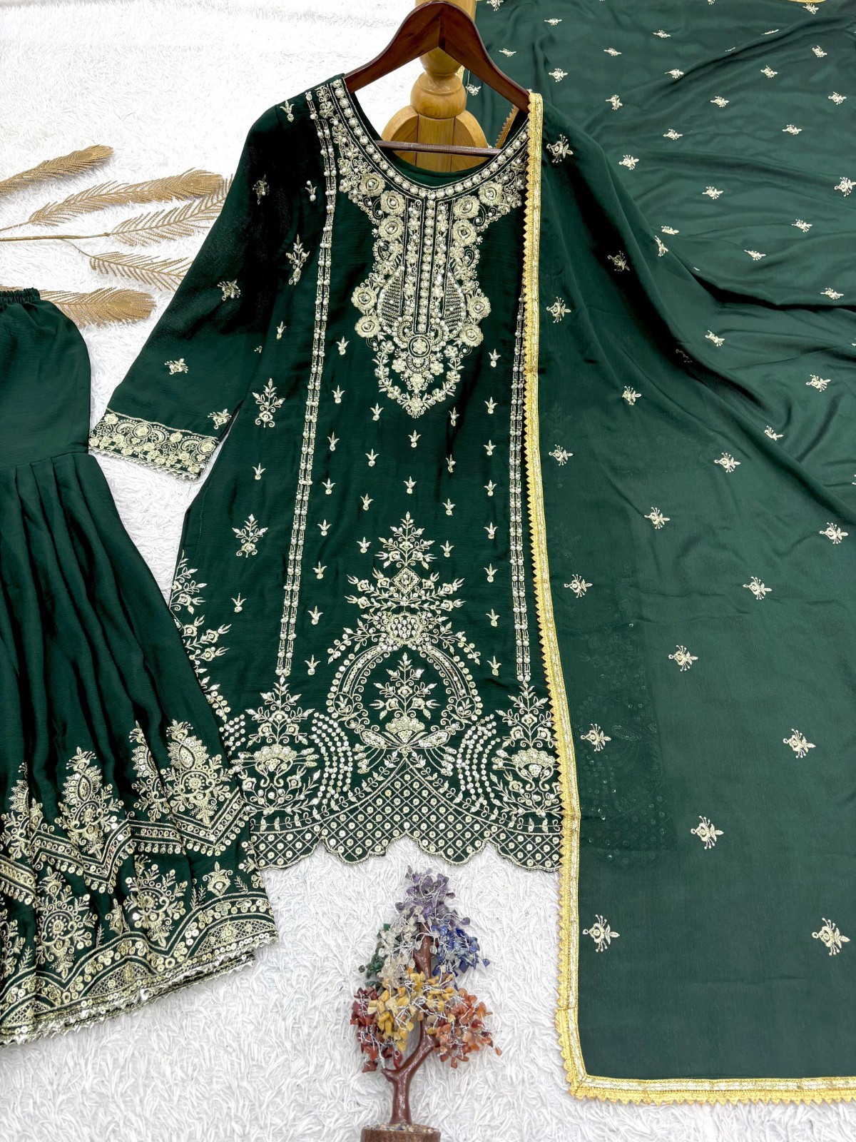 INDIAN SALWAR KAMEEZ PAKISTANI WEDDING PARTY DRESS WEAR BOLLYWOOD SUIT SHARARA