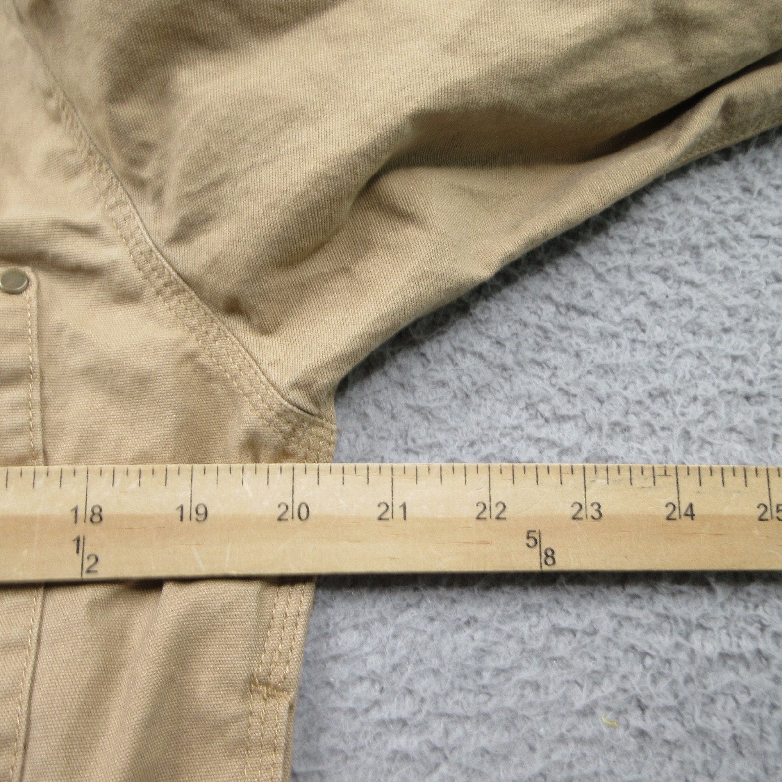 Uniqlo Crop Jacket Womens Large Beige Canvas Corduroy Collar Full Zip