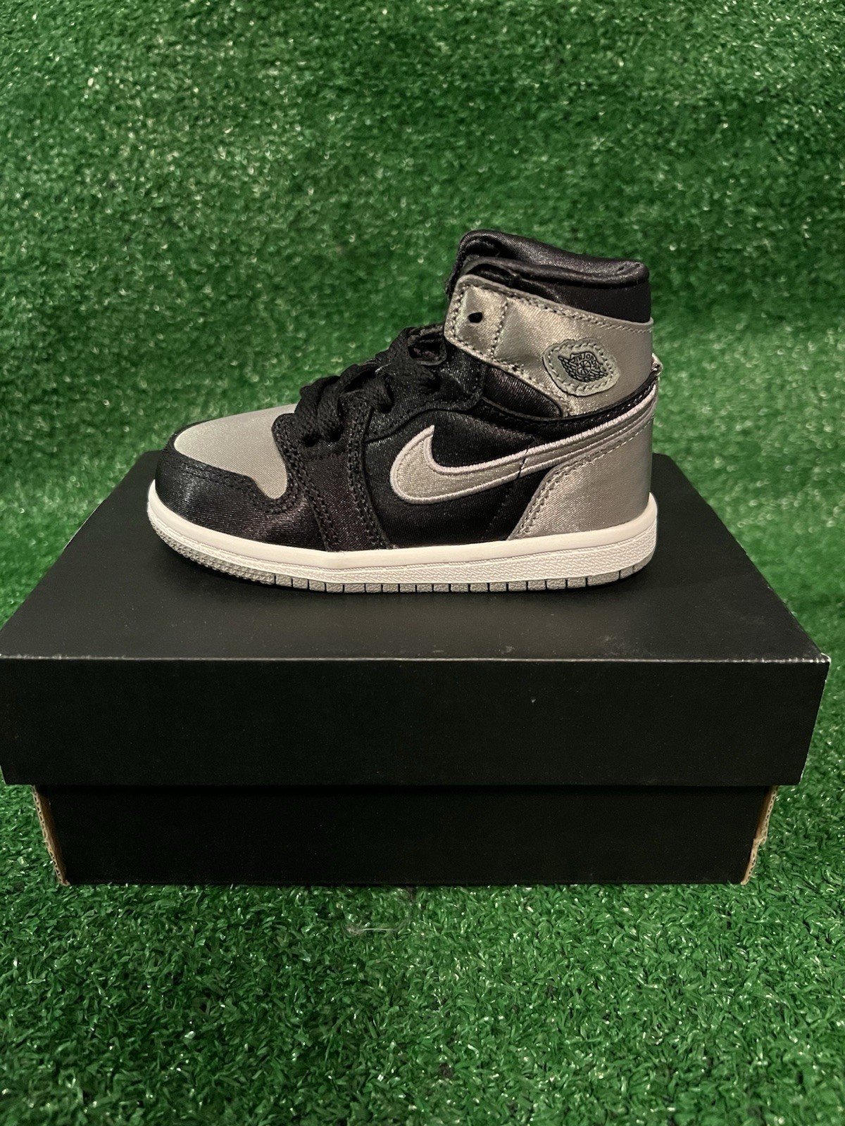 Jordan 1 Retro High OG Satin Shadow Toddler Size 7C FD5305 010 Black /Grey