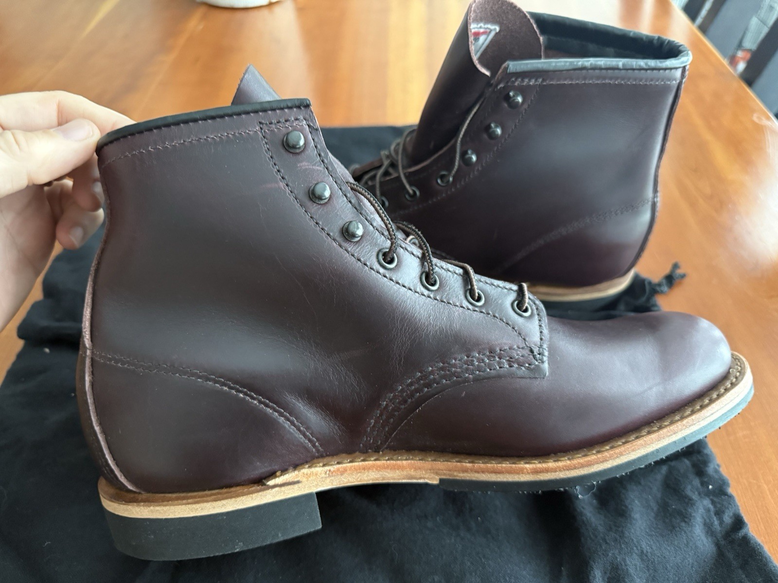 New Red Wing Beckman Men’s 6″ boot Black Cherry Excalibur Leather Mens 8.5 D 2nd