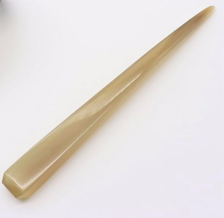Hermes Hairpin Rocaille Buffalo Horn Motif 8.5 x 7 cm Stick 15 x 1.3 cm Two-tone