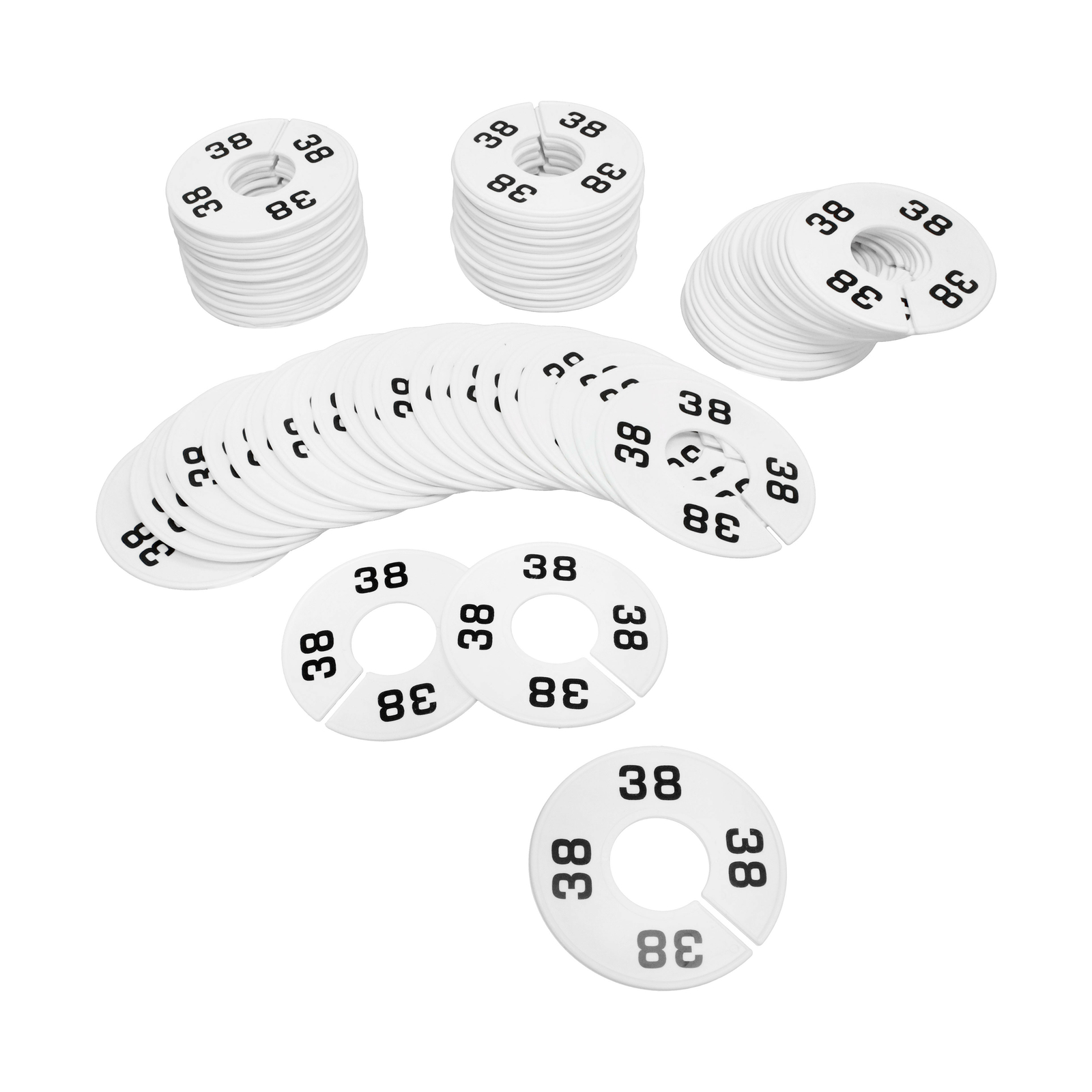 Hangers Retail Clothing Rack 3-1/2″ Round Plastic Size 38 Dividers 10 PCS WHITE
