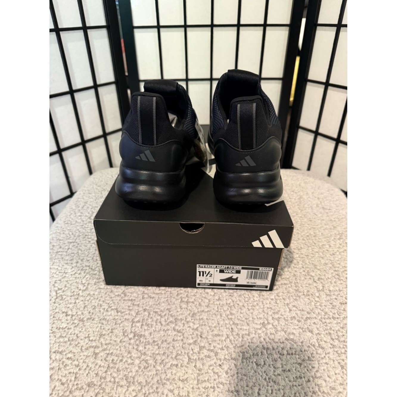 Adidas Lite Racer Adapt 7.0 Wide Black Men’s 11.5 Slip On Sneakers NEW