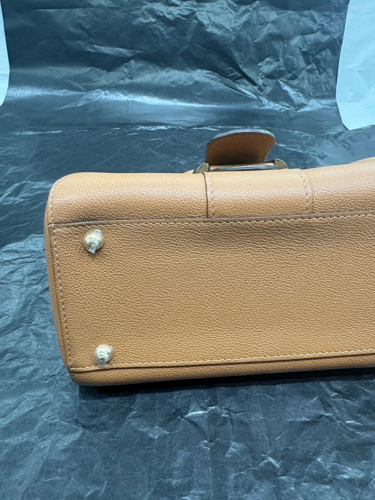 Authentic Delvaux Calfskin Top Handle Bag Golden Brown Gold-Tone eBay AG
