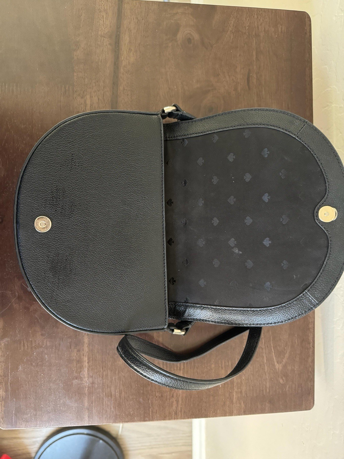 Kate Spade New York Black Half Moon Crossbody Bag Small Gold Hardware Zip
