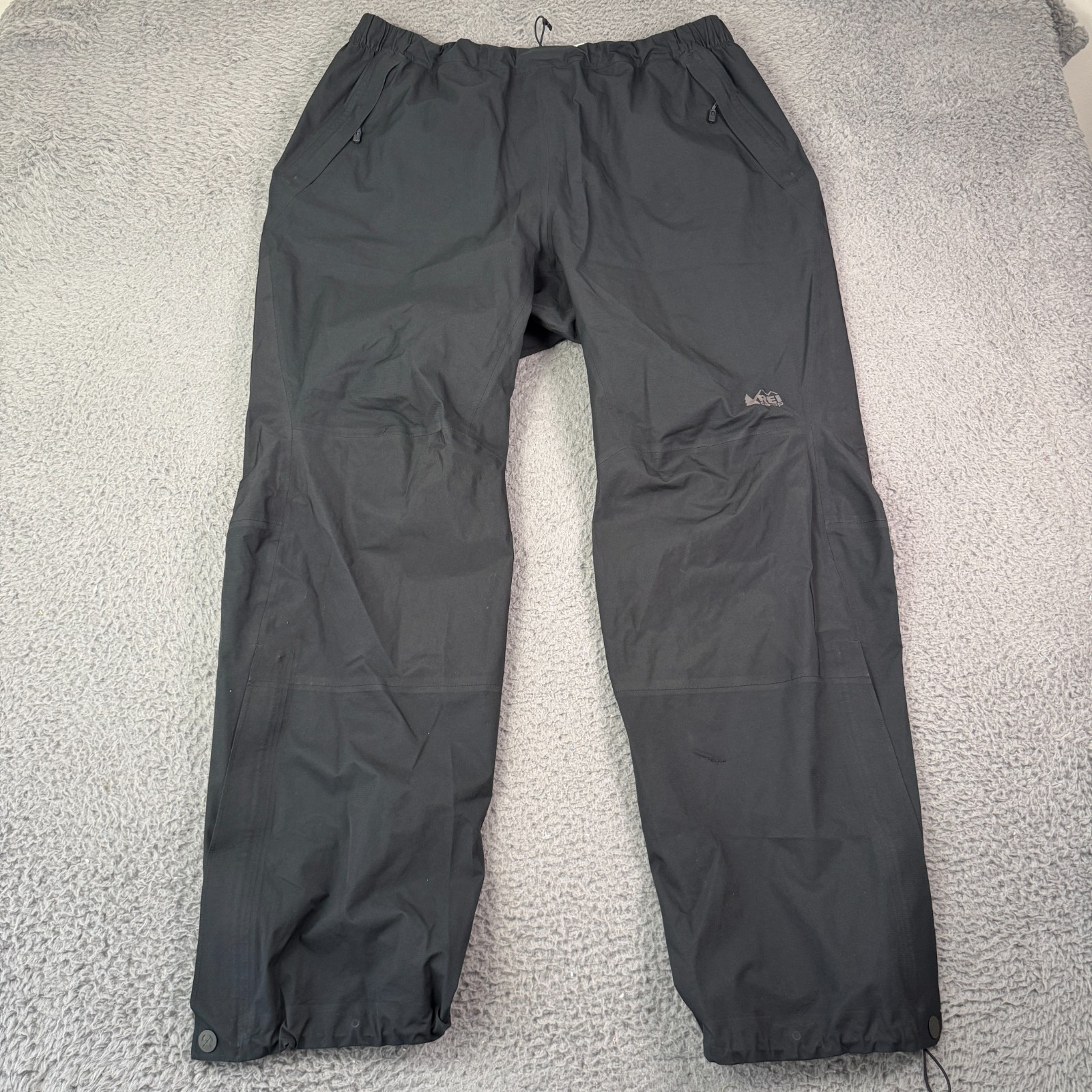 REI Co-op Rain Pants Mens XL Black GORE-TEX Waterproof Hiking Elastic