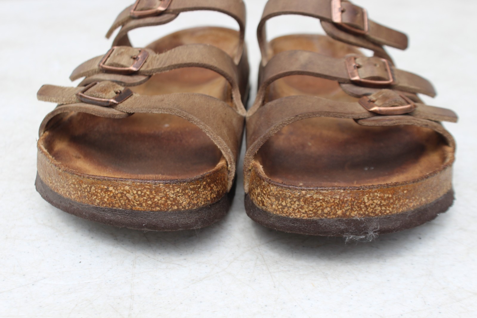 Birkenstock Florida 39 Soft Footbed Ladies 8 Mocha Brown Leather 3-Strap Germany