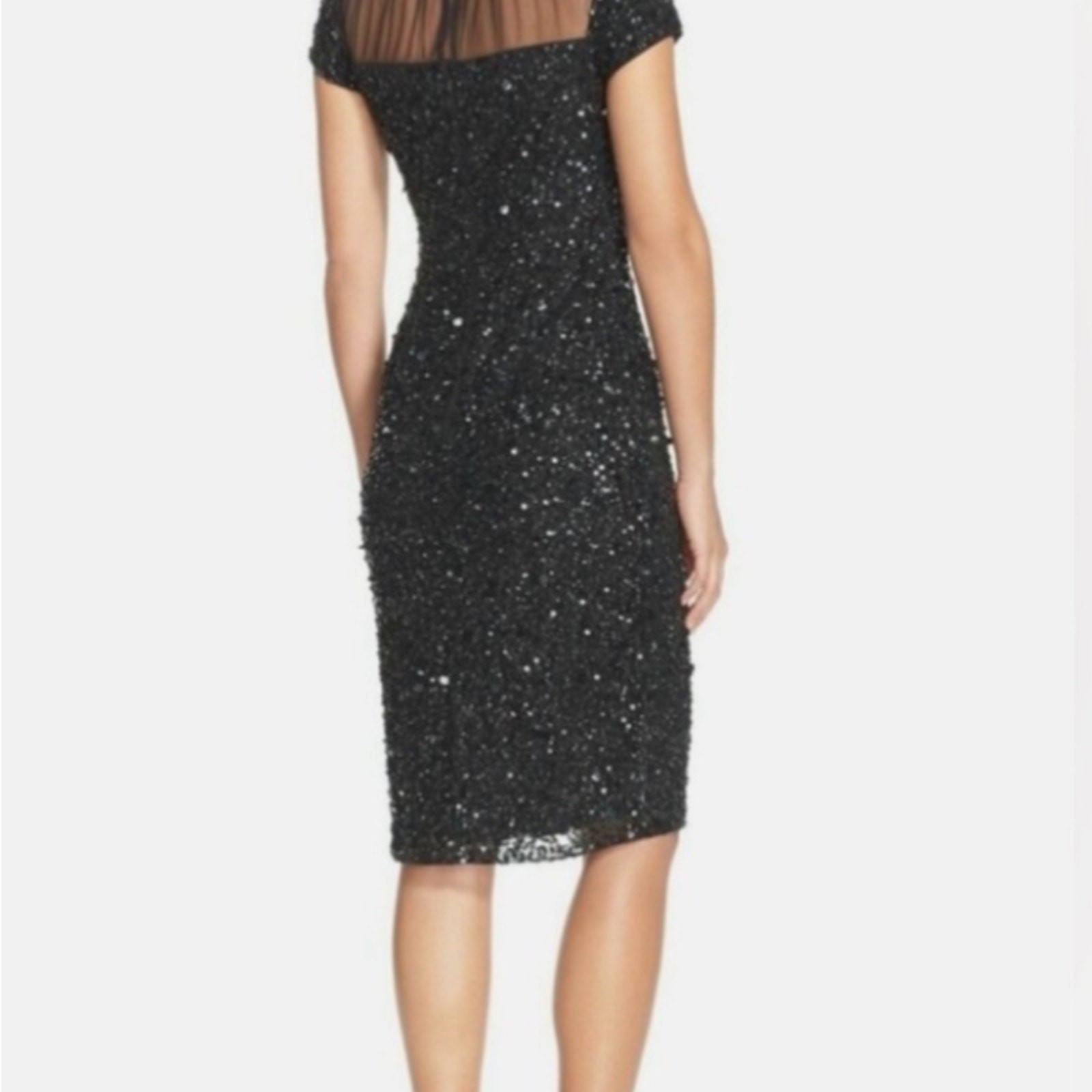 NWT Adriana Papell black sequin cocktail dress size 4