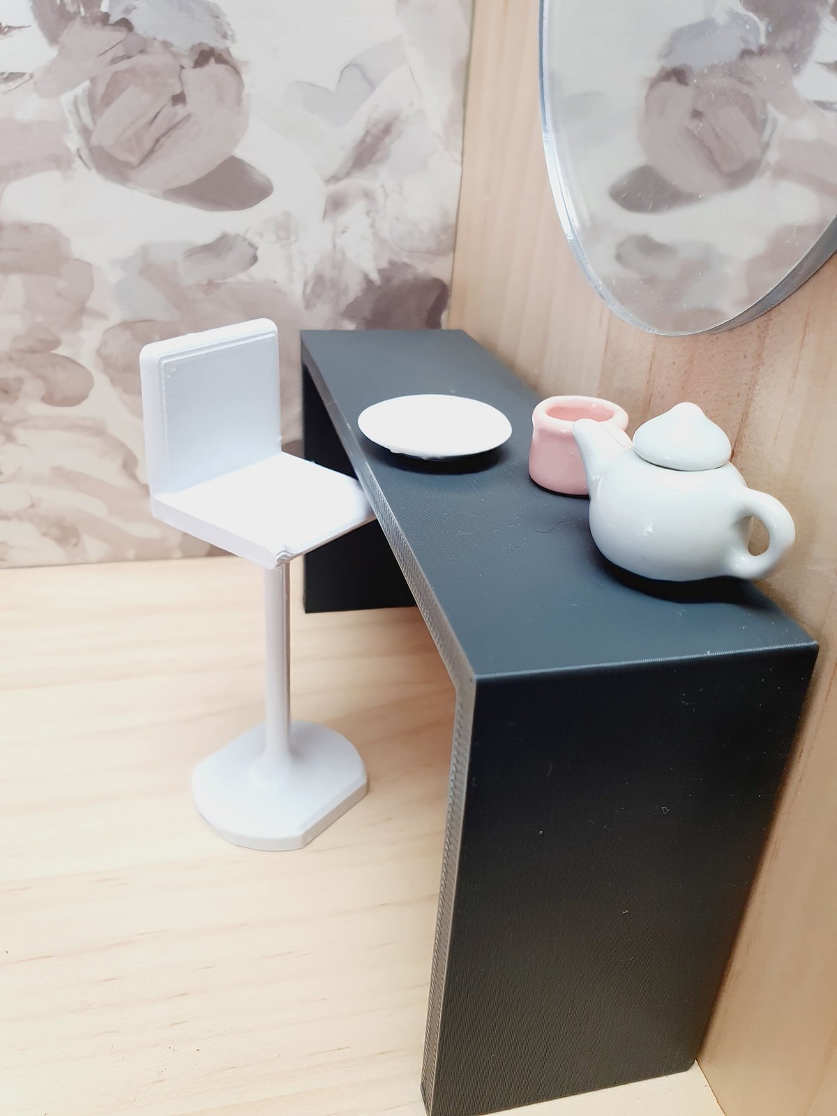 Dolls House Modern Bar Stool, Choice of Colours 1:12th Scale, Miniature Bar