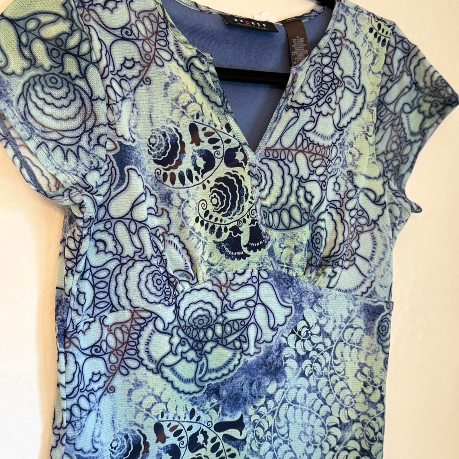Blue Green Floral Y2K Medium