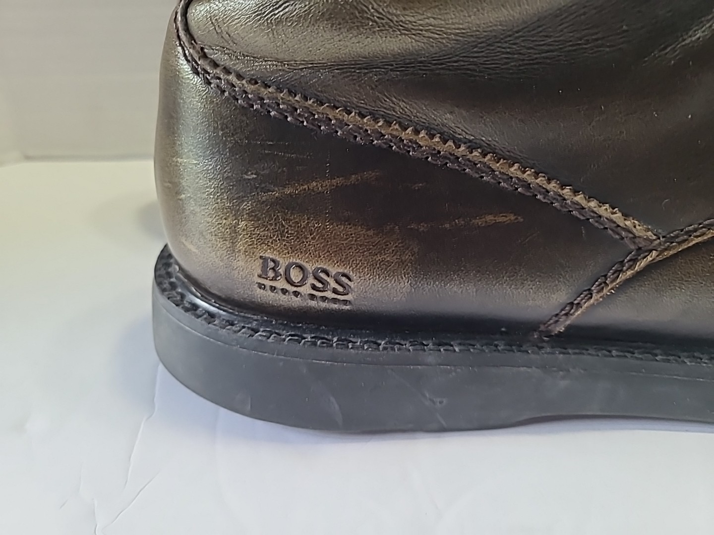 Boss Orange Ankle Boots Chuka 45 US Lace up And Zipper Brown