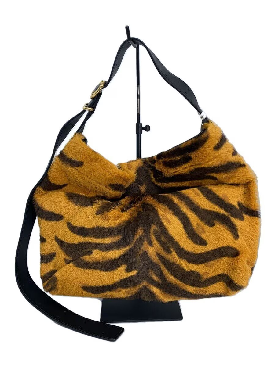Jil Sander Shoulder Bag Multicolor Animal Print Cowhide Leather Width 12.6in 99
