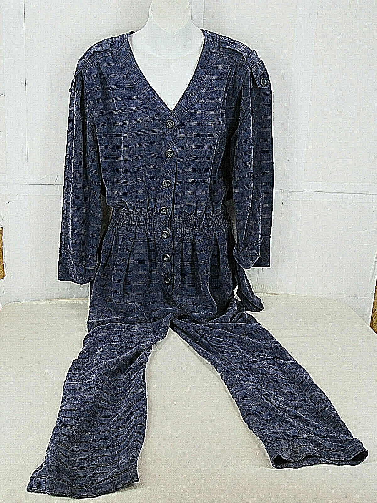 PG Collections Womens Dark Blue Bodysuit Jumper 12 [ 48in Bust 29L ] LS