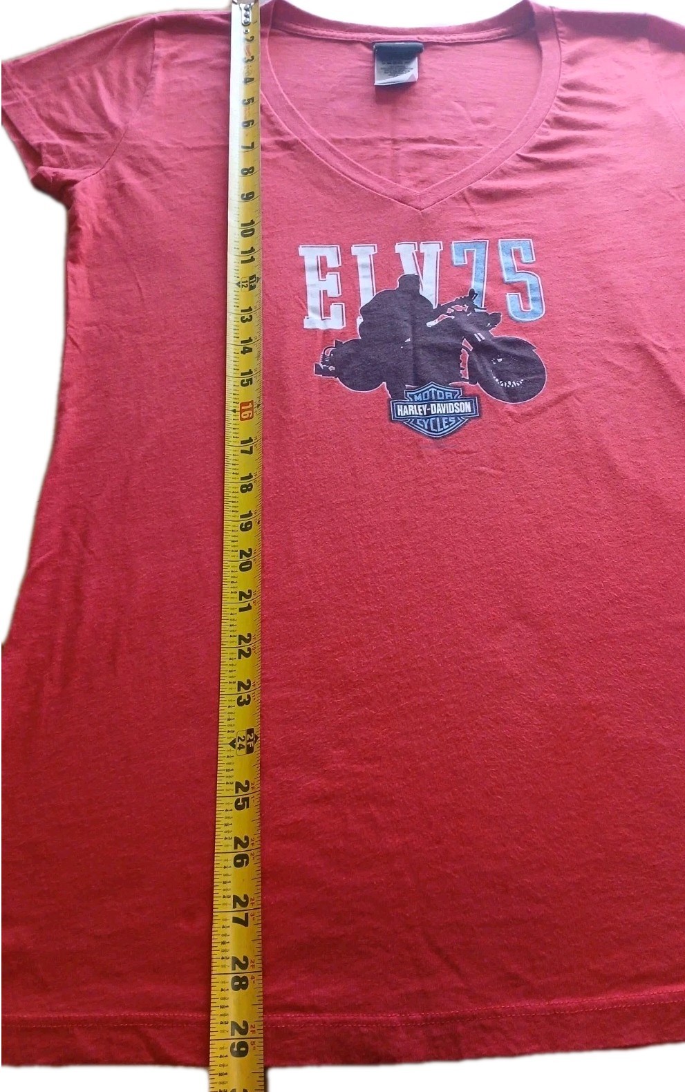 Vintage Harley-Davidson Elvis ELV75 Graceland 100% Cotton V Neck T Shirt XL USA
