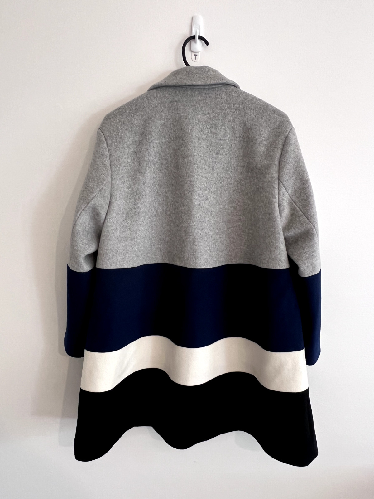Peacebird Womens Wool Coat Blue, Black and Grey – Size M