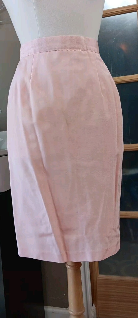 Vintage 80s Skirt Set Pretty In Pink Peplum Belt Bow Puff Sleeve Pantagis Sz 12P
