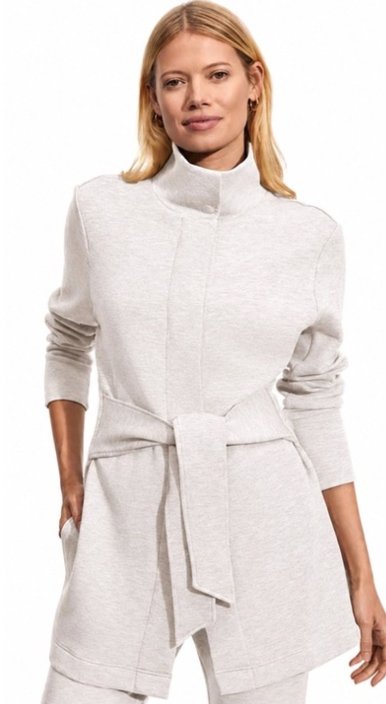 Varley Anset Sweatshirt Jacket Ivory Marled Size M NWT