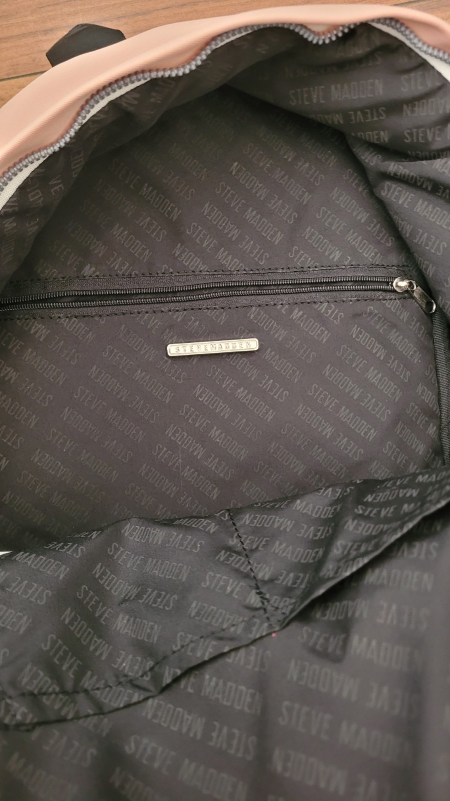 Steve Madden Nylon Logo Backpack, Pink and Black Set, Steve Madden Backpack Set