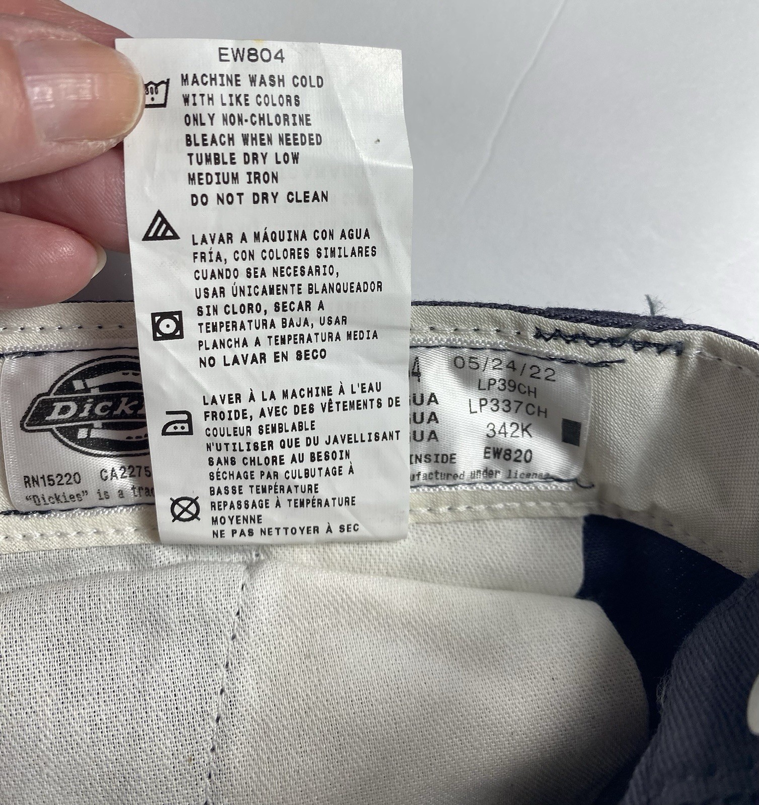 Dickies Men’s Gray Cargo Work Pants 36×34 Cotton Twill Construction LP39CH