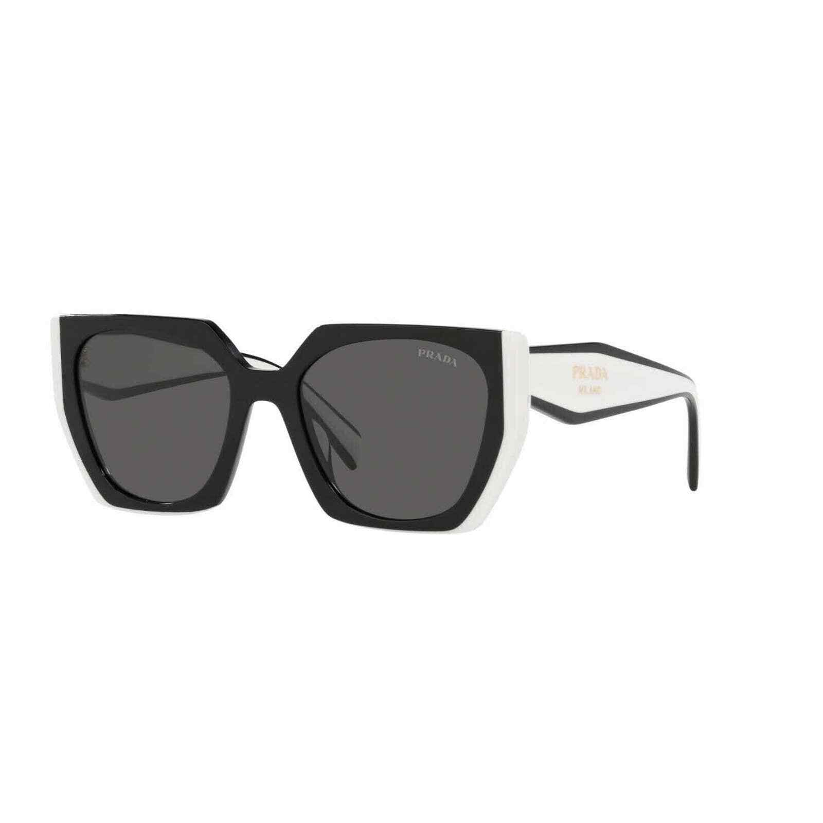 Prada Cateye PR 15WS 09Q550 Black White Grey Women Sunglasses AUTHENTIC