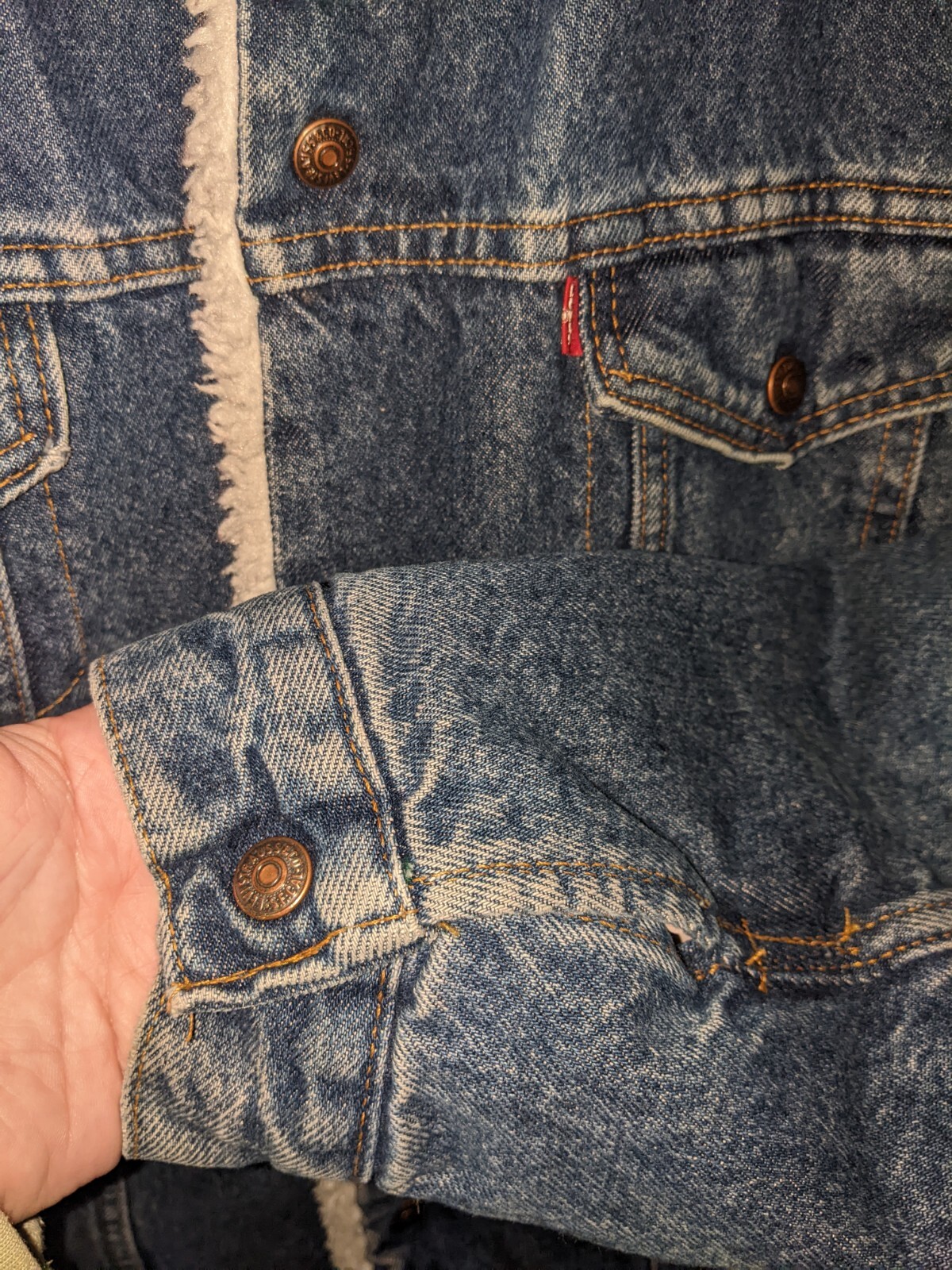 Levi’s San Francisco XL Jacket Dark Denim Sharpa Lined Vintage Winter