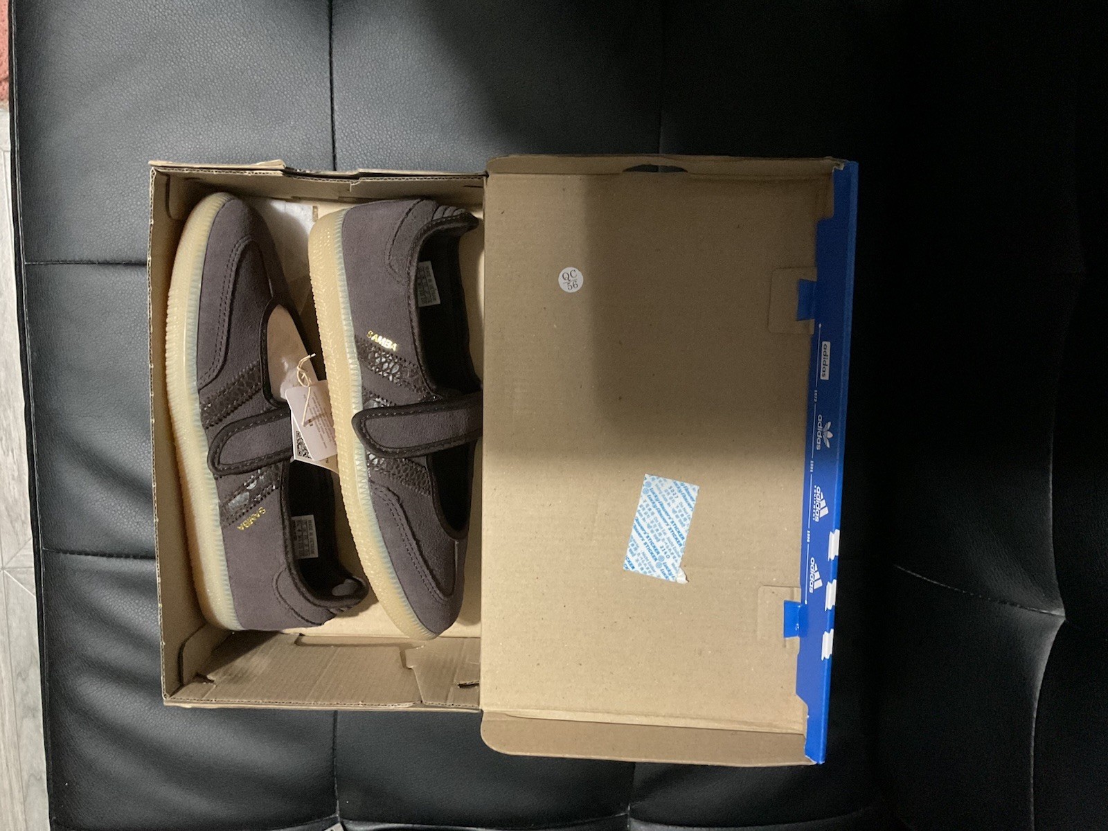 Adidas Samba Jane Shoes 5.5 Y Aurora Coffee/ Aurora Coffee/ Gold Metallic