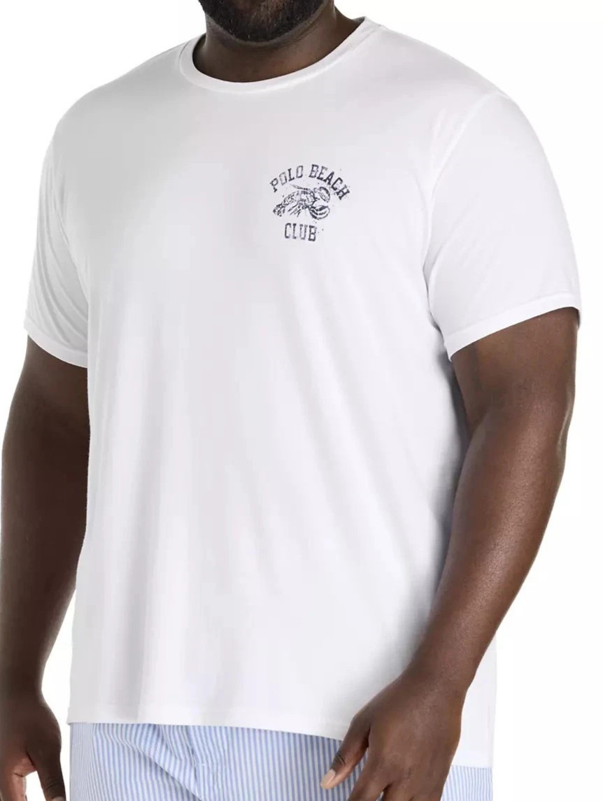 Polo Ralph Lauren Men’s SZ 4XL-Big Beach Club Logo Lounge T Shirt in White