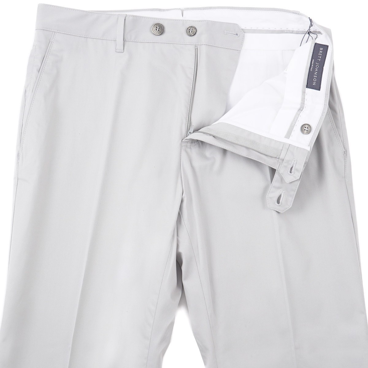 Brett Johnson Gray Lightweight Cotton Flat-Front Chino Pants 38 (Eu 54) NWT