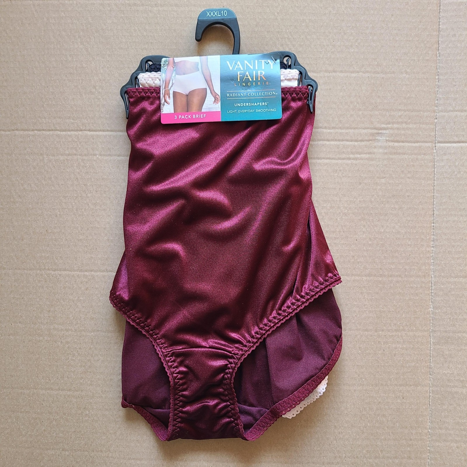 Vanity Fair Lingerie 3 Pack Brief Panties Radiant Collection Undershapes XXXL 10