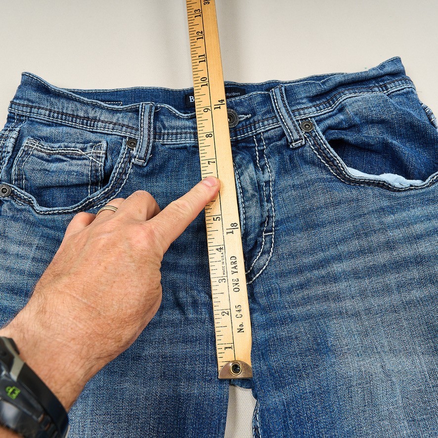 BKE Jake Straight Jeans Mens Sz 32 Blue Bootcut Cotton Stretch Denim