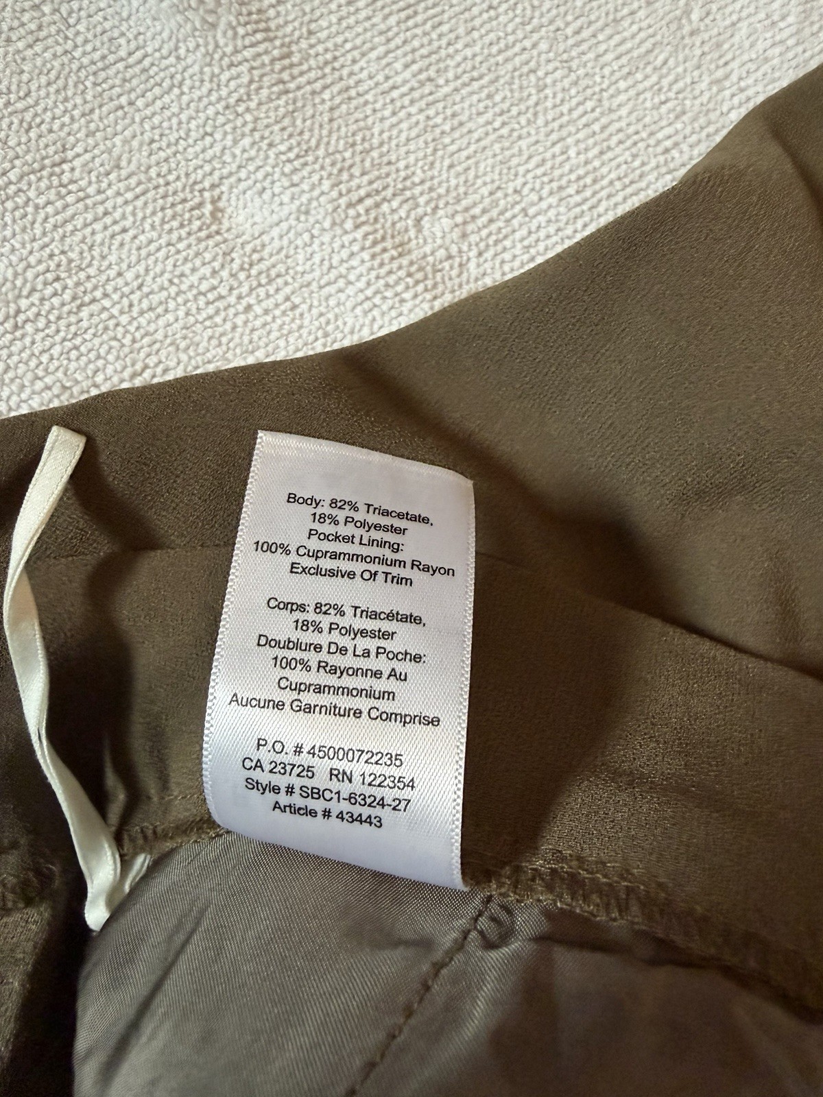 Aritzia Babaton Cohen Pleated Ankle Pants Dark Olive Green Crepe Size 4