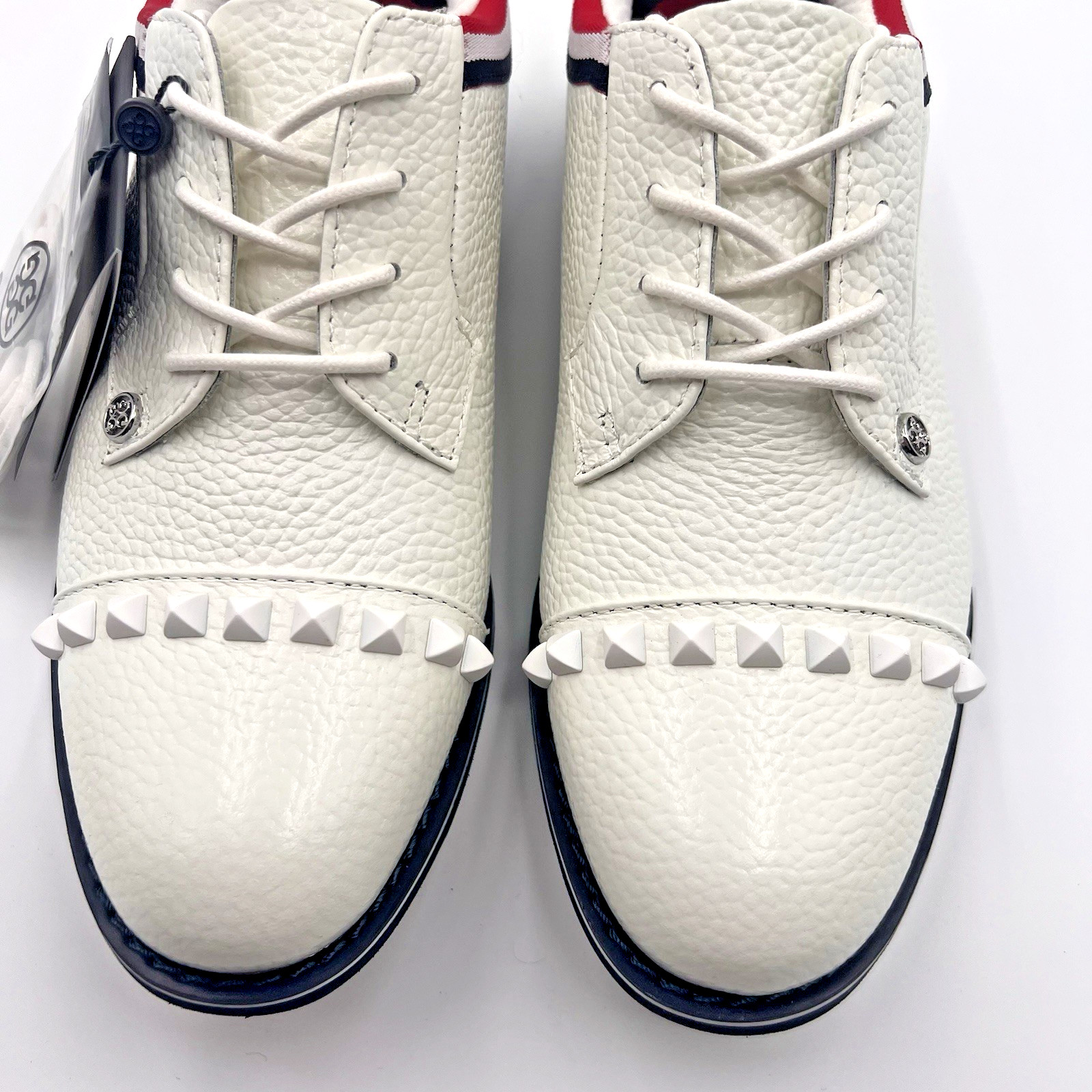 G/FORE Grosgrain Stud Cap Toe Gallivanter Golf Shoes White Womens 7.5 Waterproof