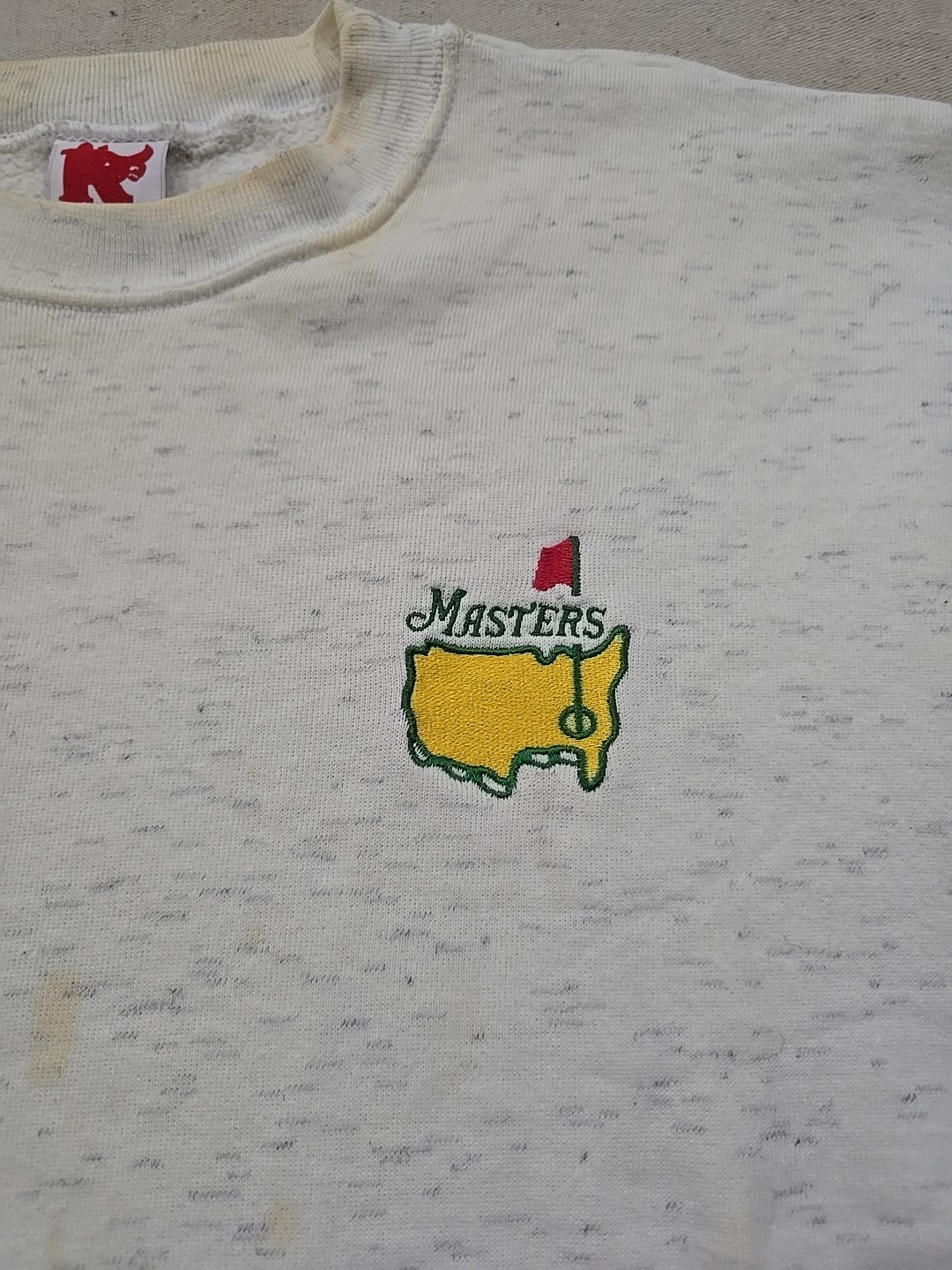 Vintage Masters Golf Sweatshirt Size 2XL White Crewneck Pullover Stained**