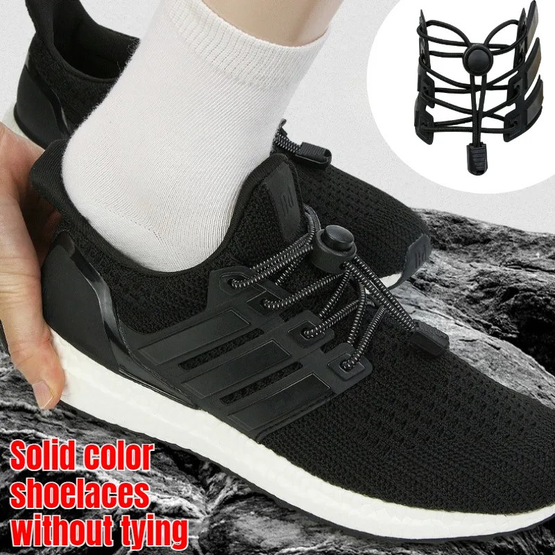 No Tie Elastic Shoelaces Spring Button Up Laces for Sneakers Classic Shoe Access