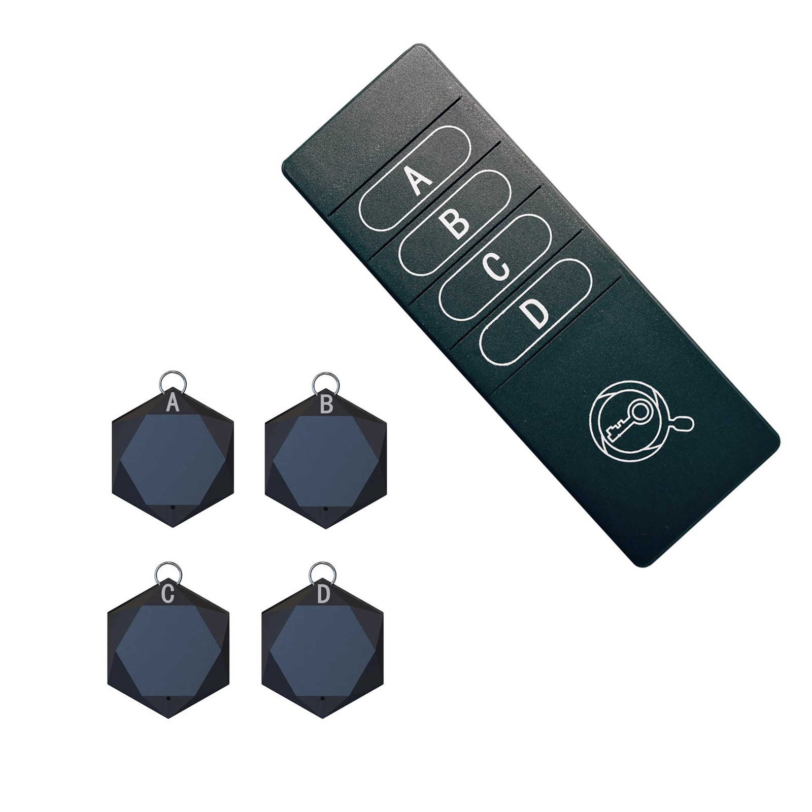 1 Set 4-in-1 Wireless 75-80db Alarm Key Finder Anti Lost Wallet Tag Tracker Kit