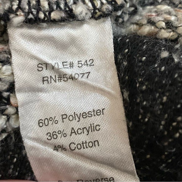 CAbi Coco Shell Terry Boucle Tweed Sweater #542 Set in Sleeve Tshirt Sweater
